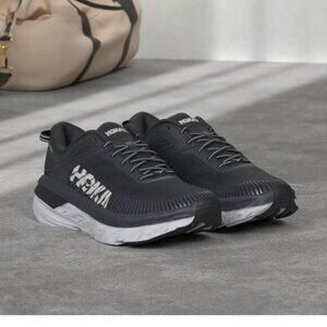 Hoka One One Bondi 7 Black White Men's Running Sneaker Shoes Size
